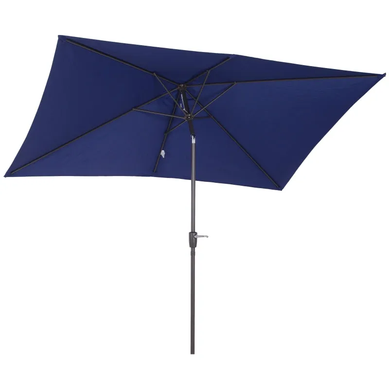 6.5x10ft Rectangle Tilt Patio Umbrella - Dark Blue