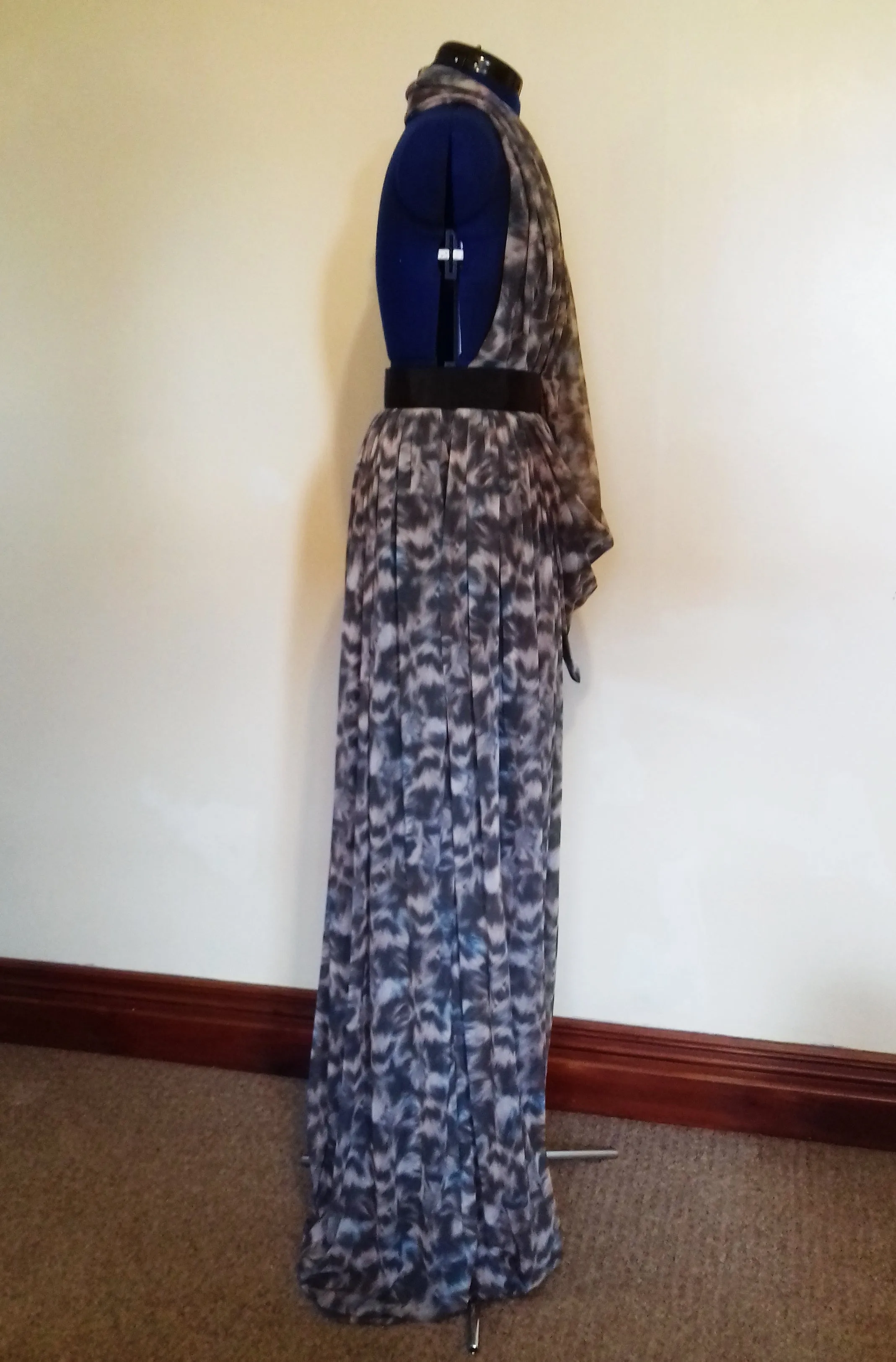 Abstract Pattern Over Bust Maxi Dress