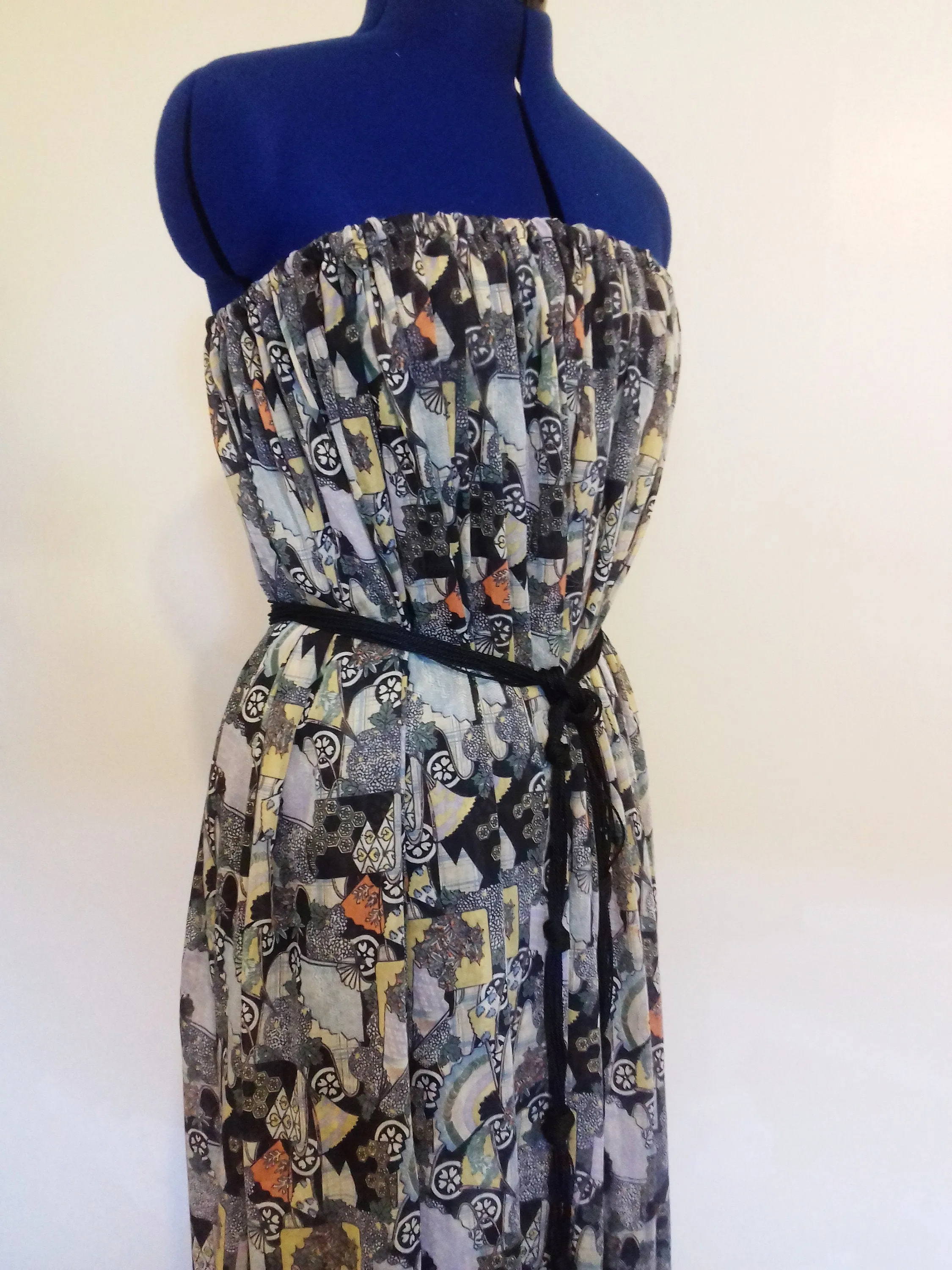 Abstract Pattern Over Bust Maxi Dress