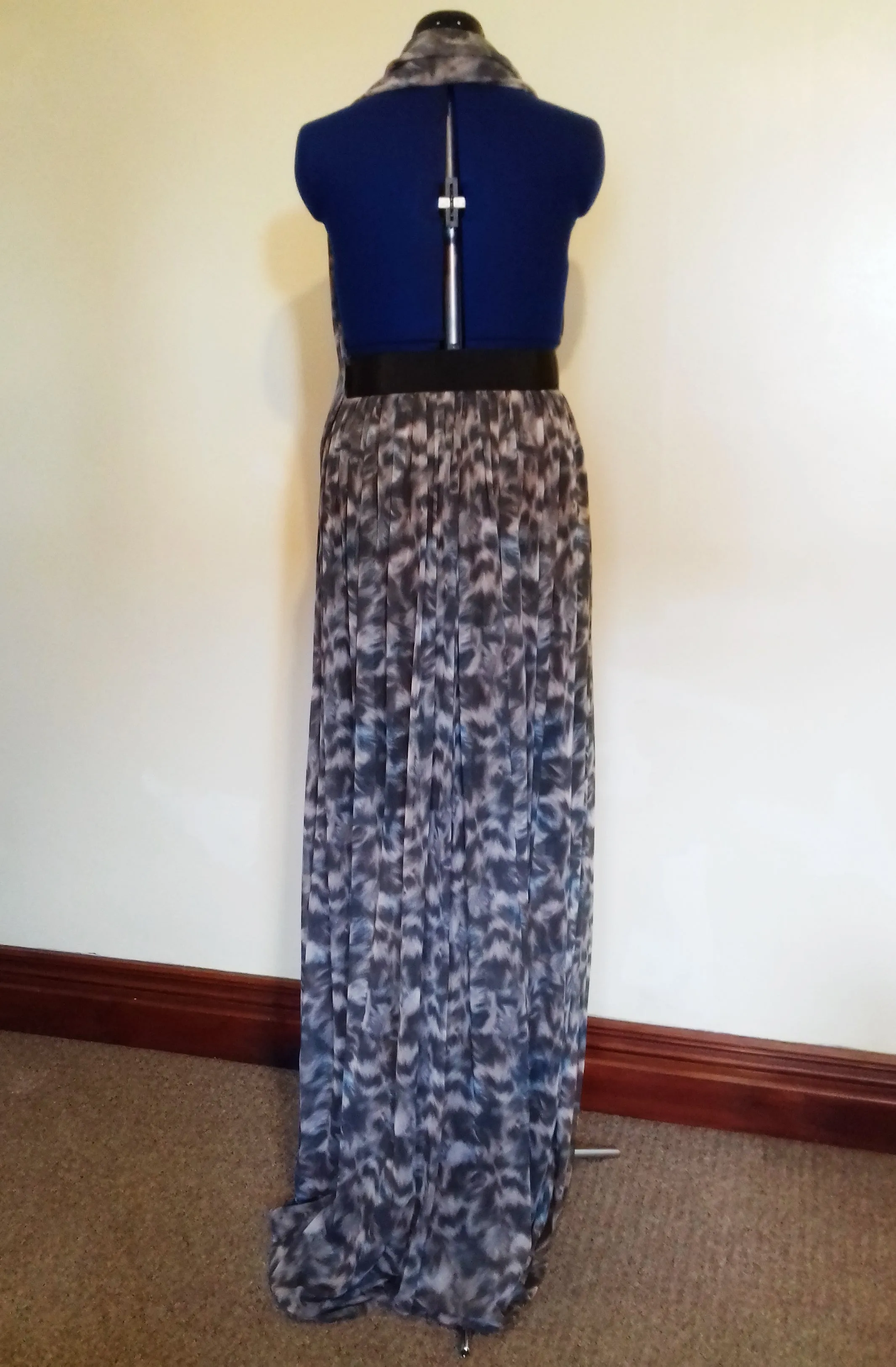 Abstract Pattern Over Bust Maxi Dress