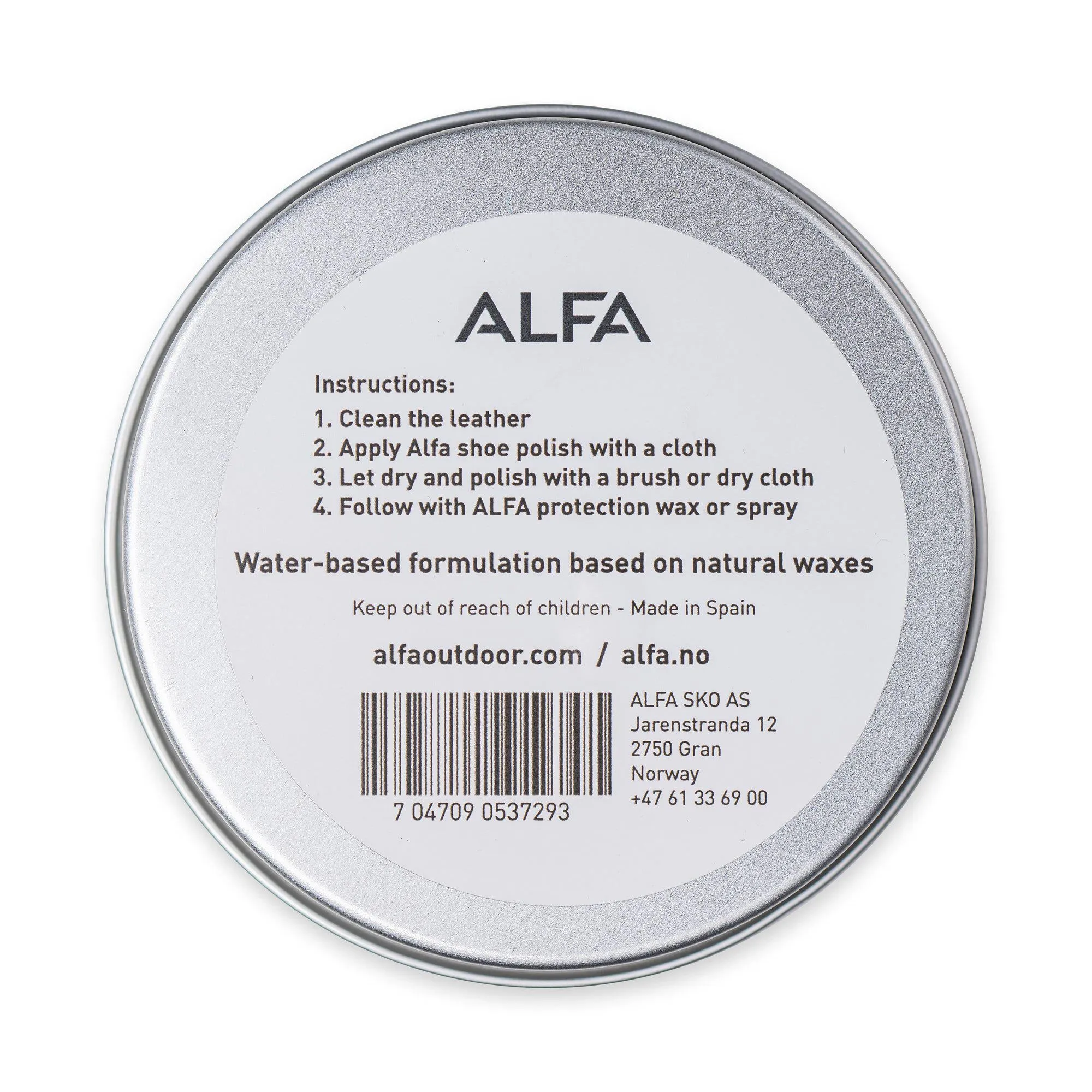 ALFA Shoe Care Polish - BLACK - 1pk