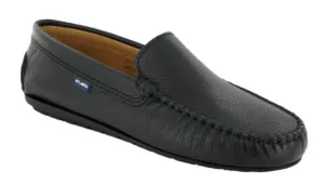 Altanta Moccasin Black Grainy Leather Loafer