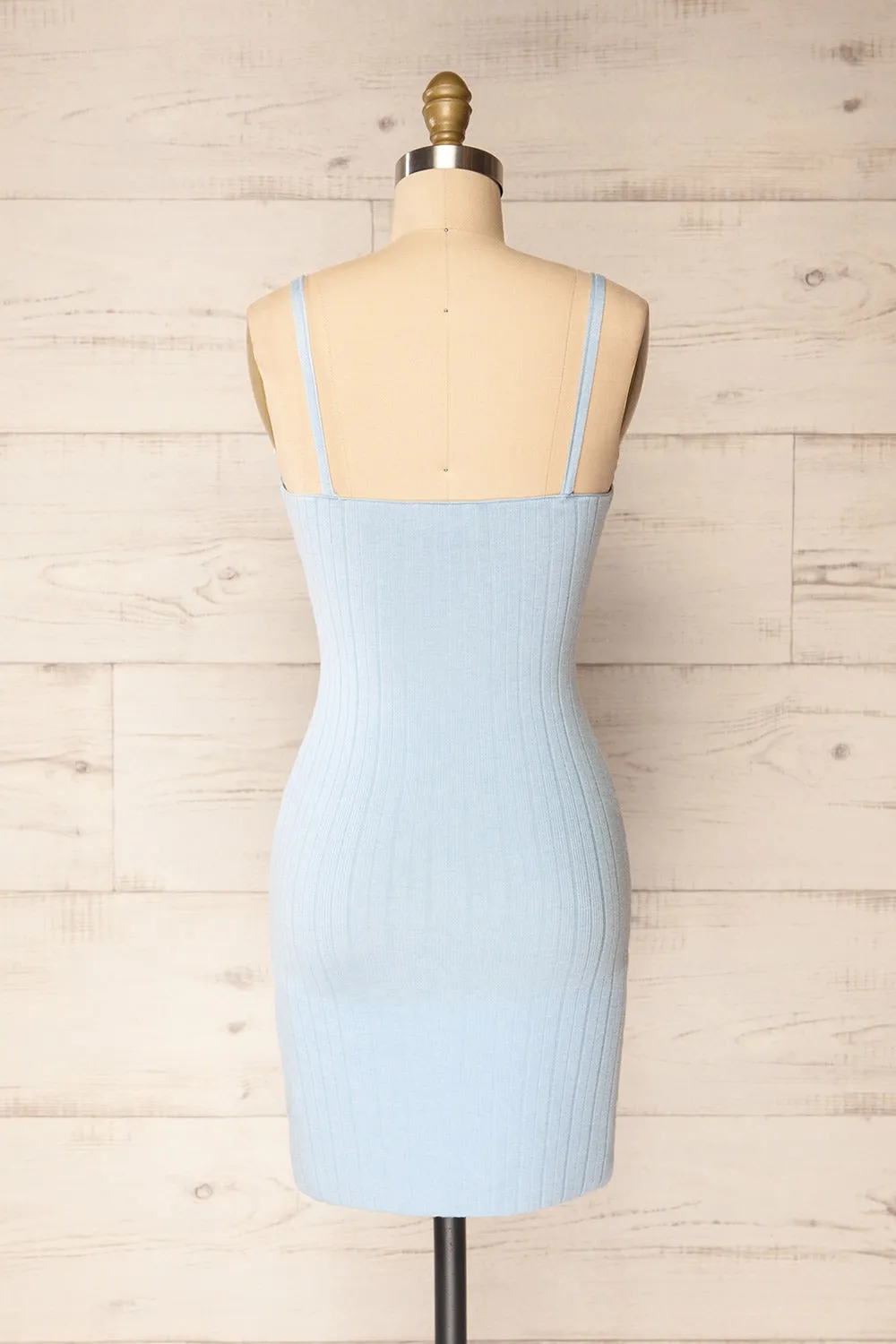 Antibes Blue | Short Ribbed Knit Dress