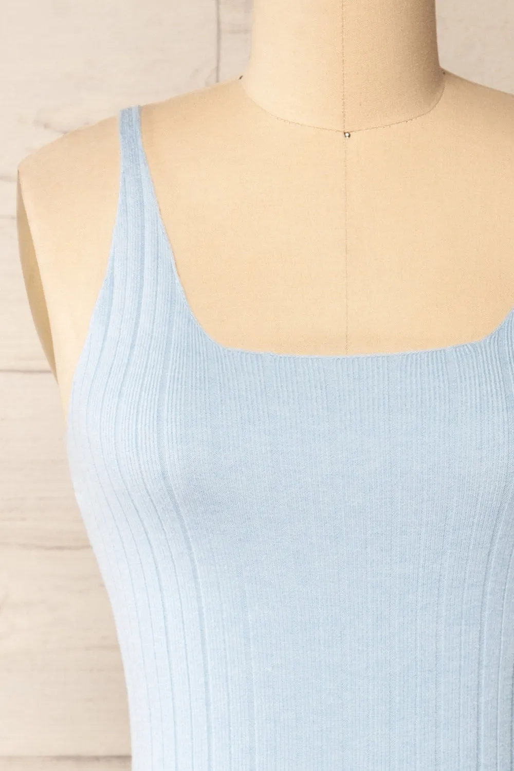 Antibes Blue | Short Ribbed Knit Dress