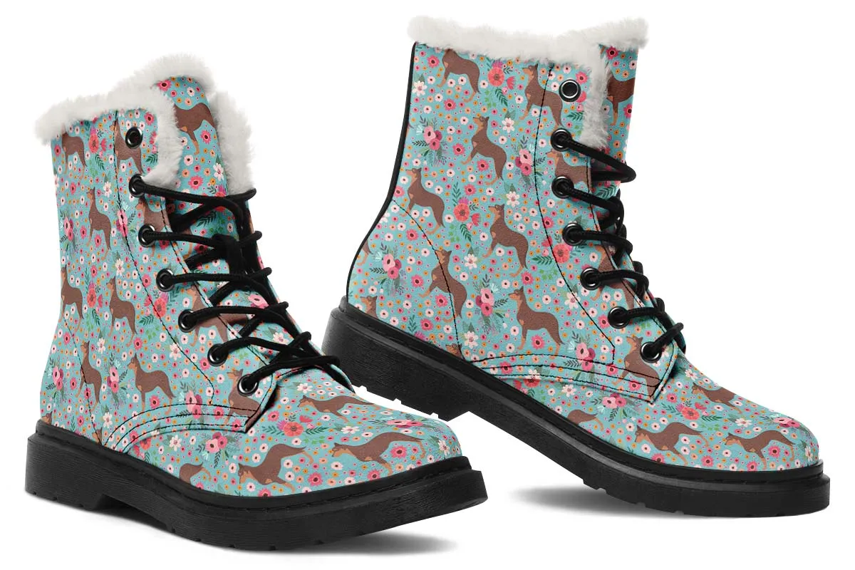 Australian Kelpie Flower Winter Boots