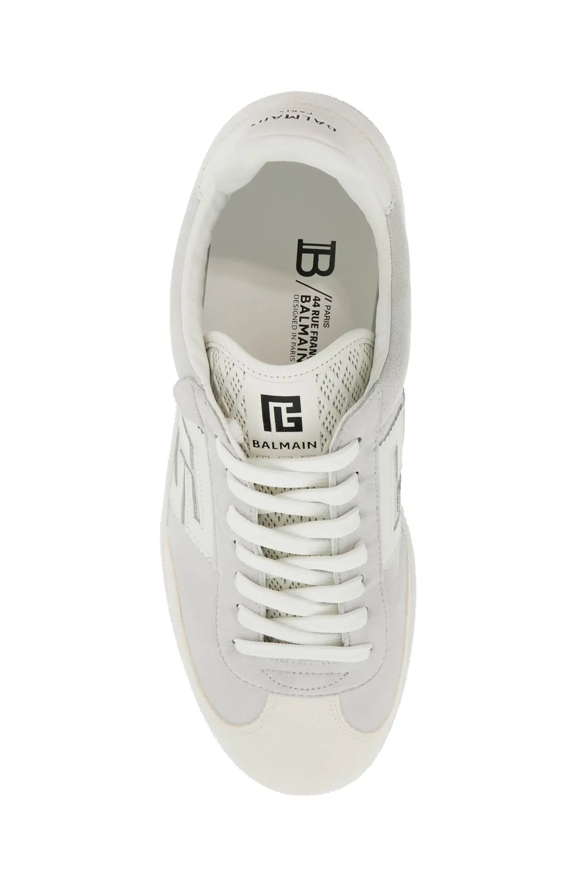 BALMAIN leather swan sneakers for