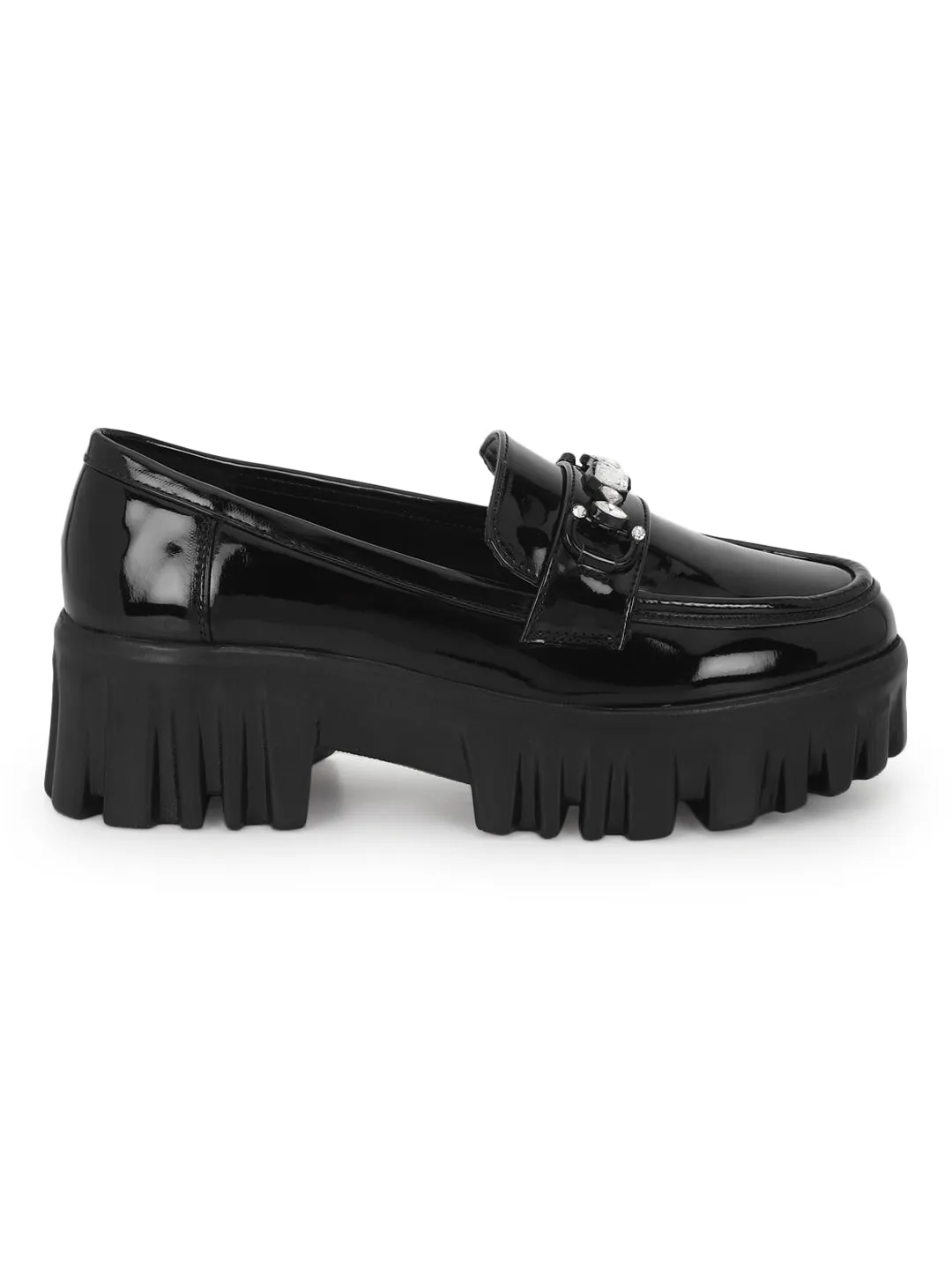 Black Patent Block Loafers (TC-B06563-BLK)