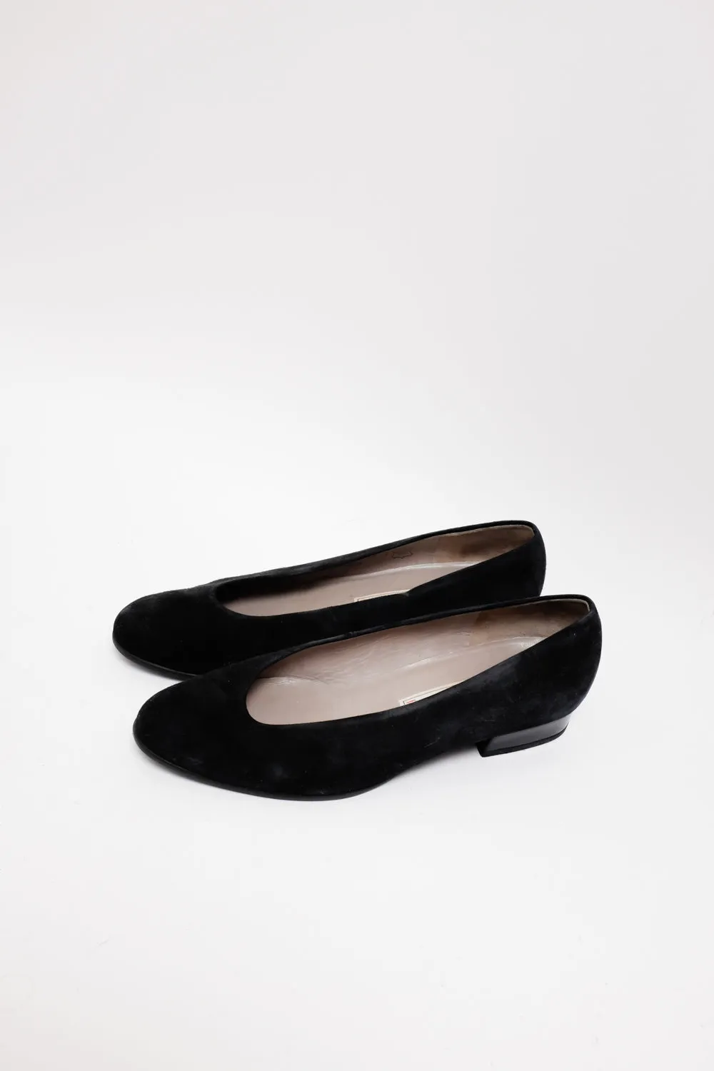 BLACK SUEDE LEATHER BALLERINAS 37