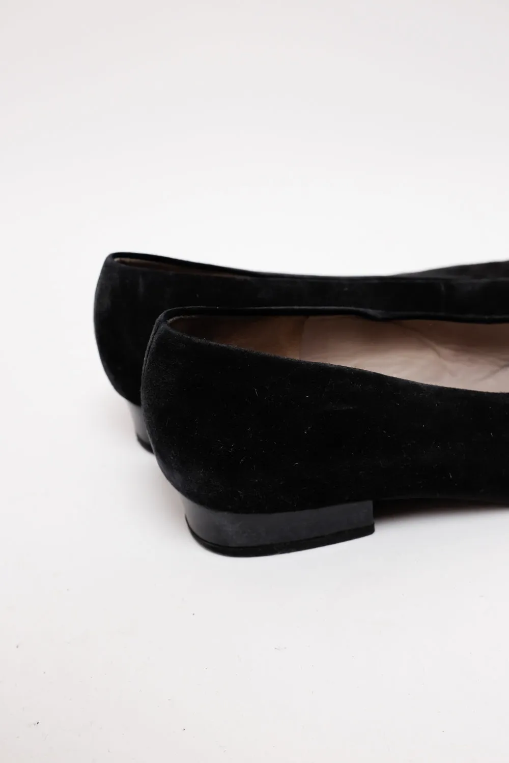 BLACK SUEDE LEATHER BALLERINAS 37