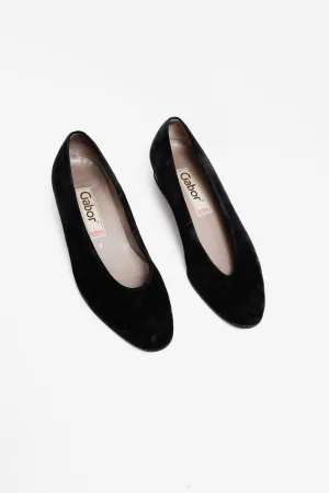 BLACK SUEDE LEATHER BALLERINAS 37