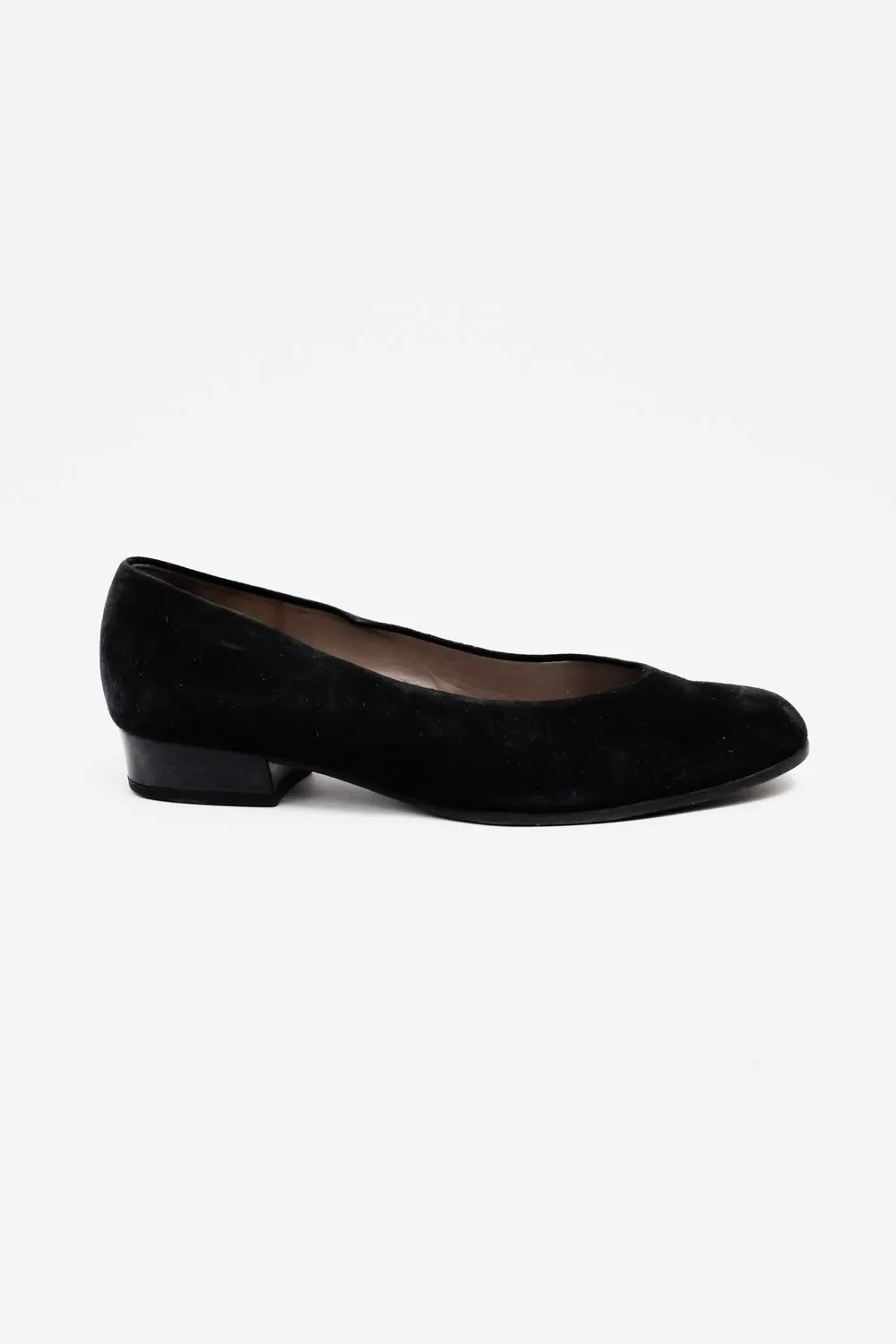 BLACK SUEDE LEATHER BALLERINAS 37