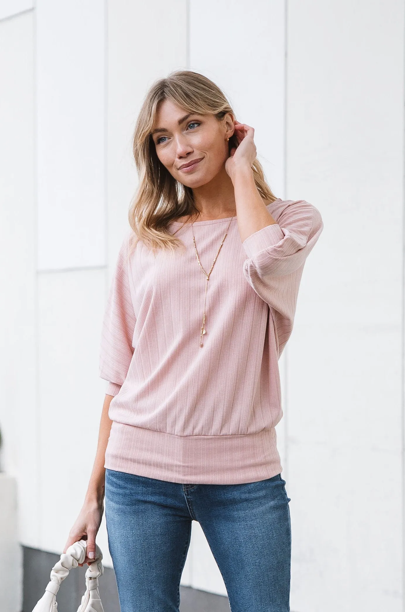 Blush Away Blouson Sleeve Top