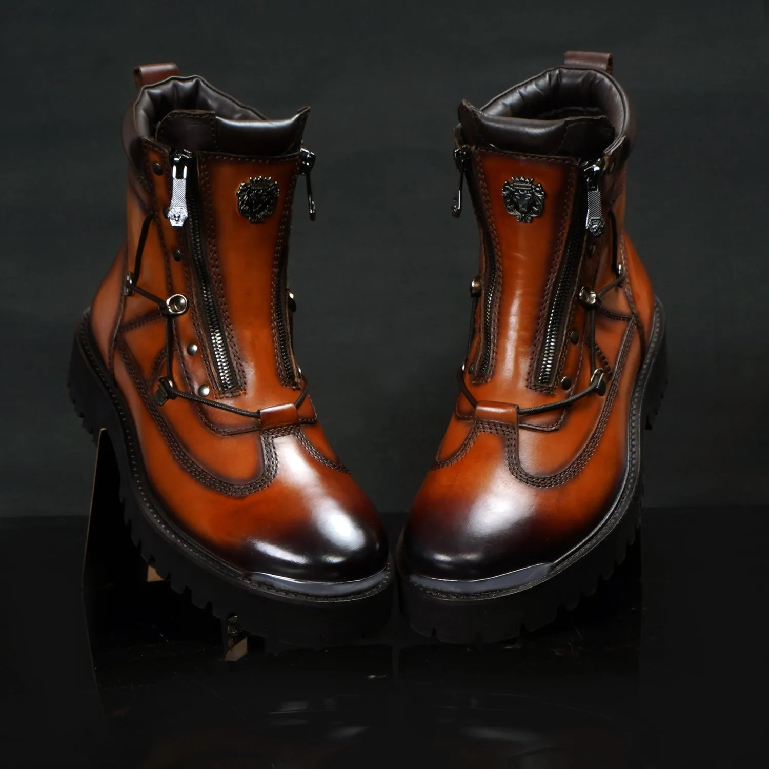 Burnished Tan Chunky Boot