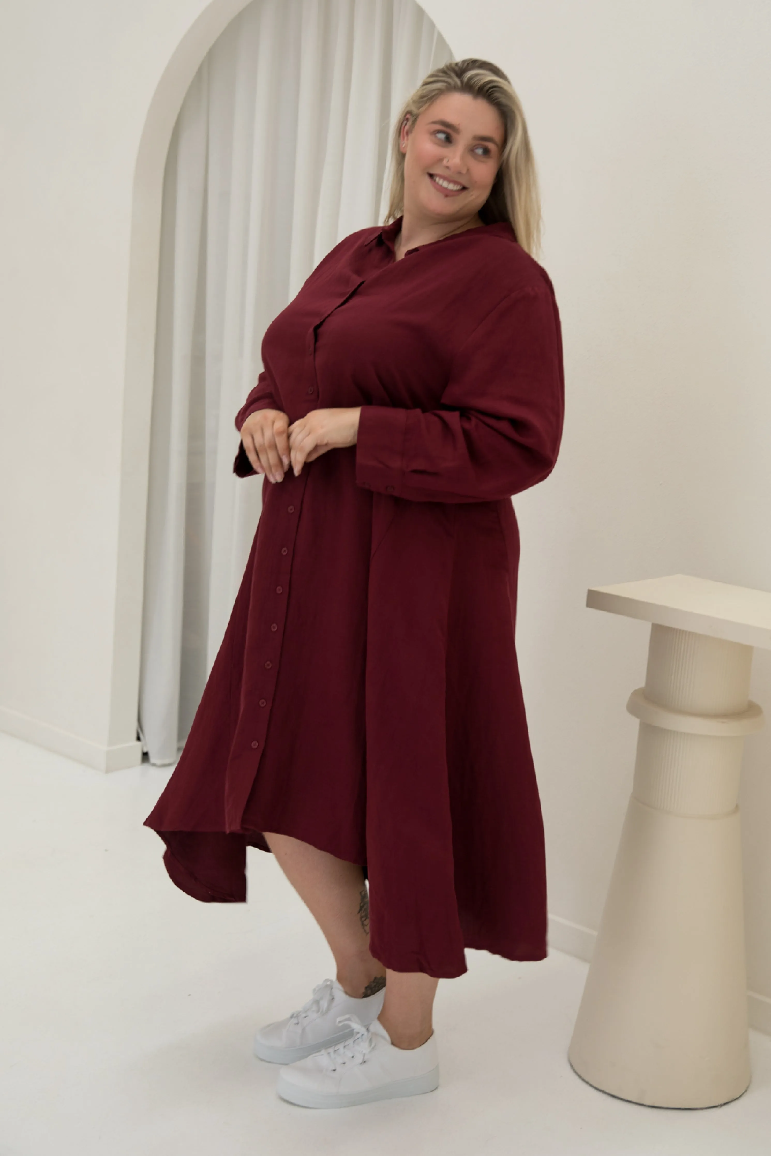 Cadillia Dress in Mahogany