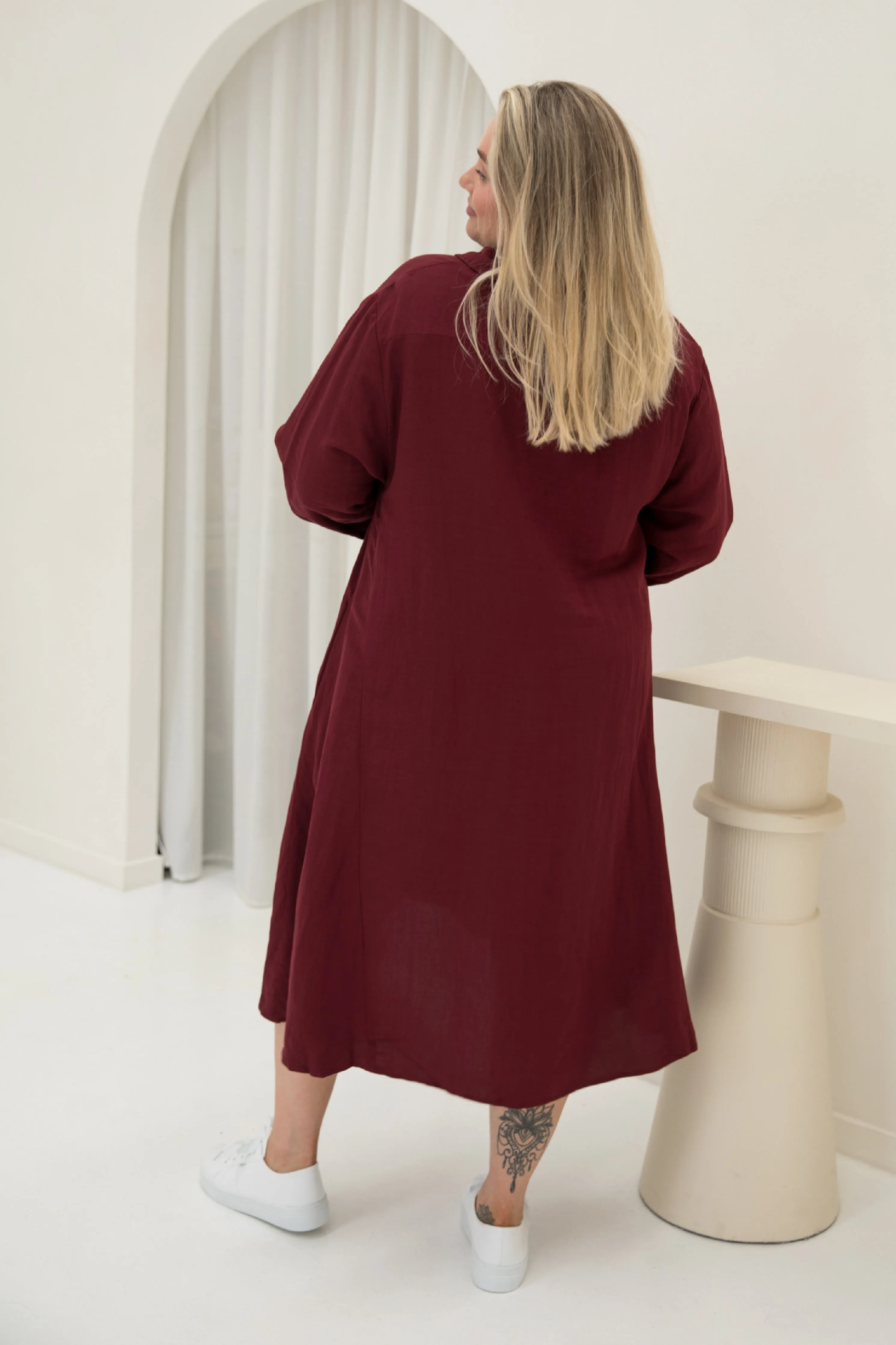 Cadillia Dress in Mahogany