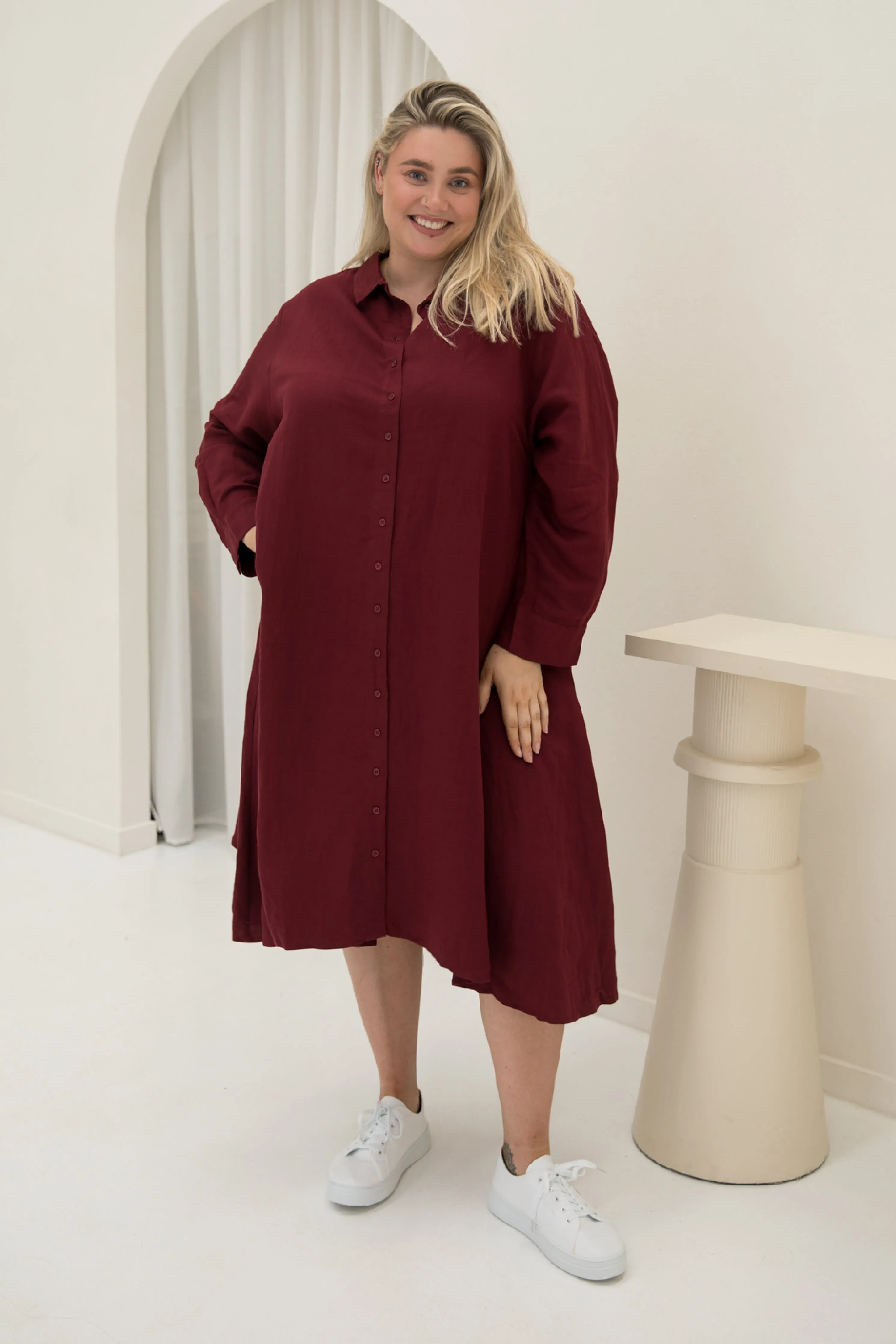 Cadillia Dress in Mahogany