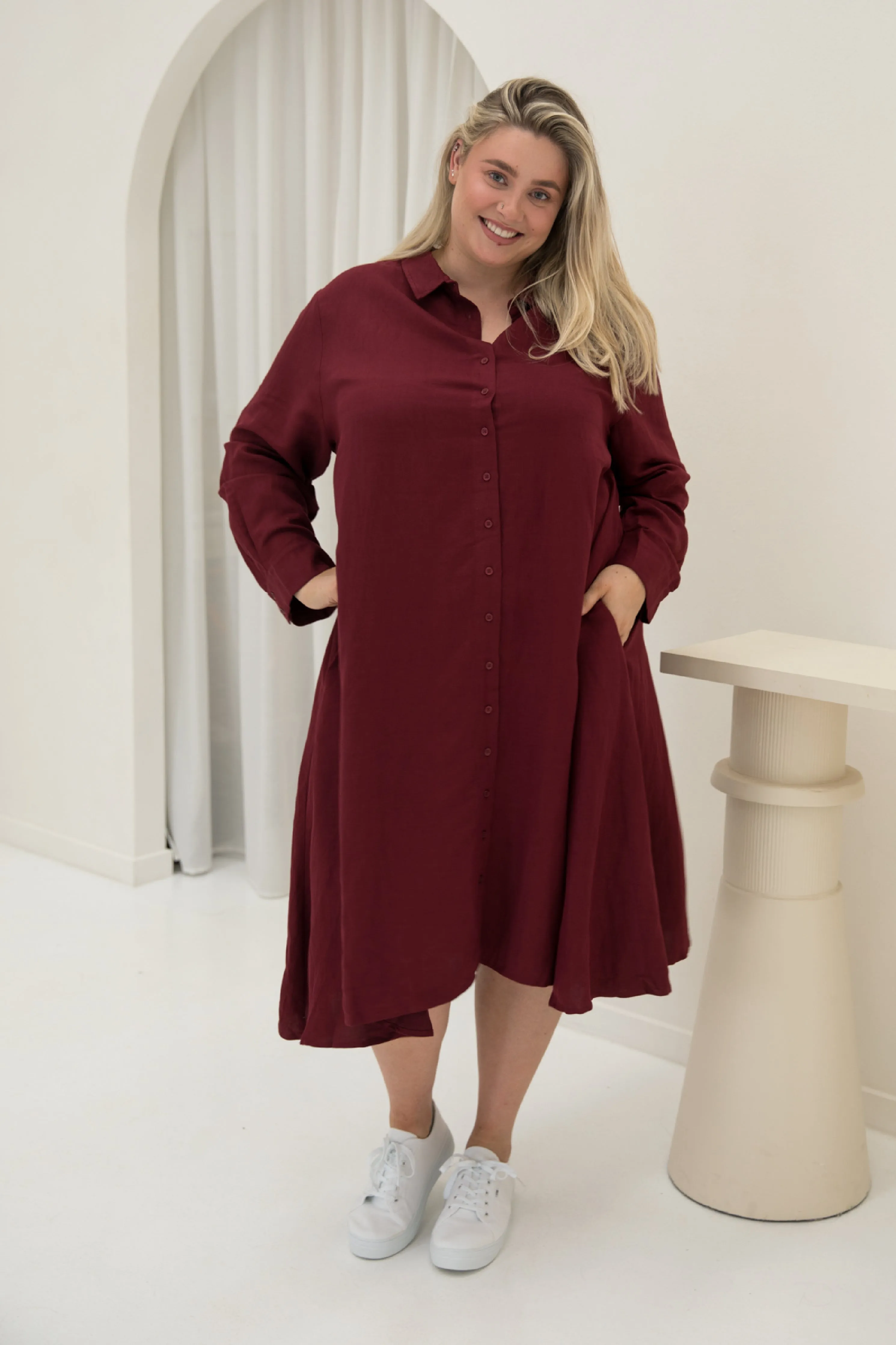 Cadillia Dress in Mahogany