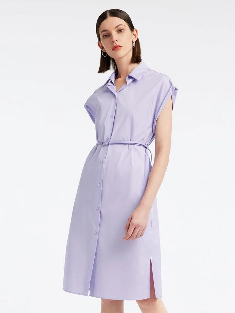 Cotton Shirt Collar Dress