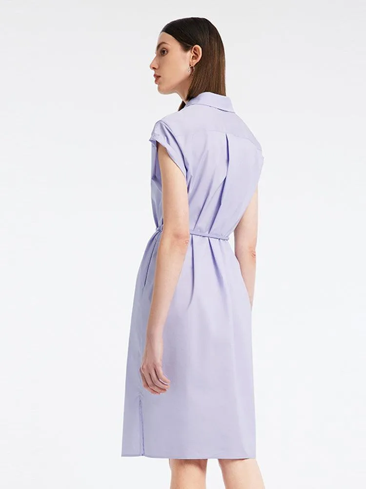 Cotton Shirt Collar Dress