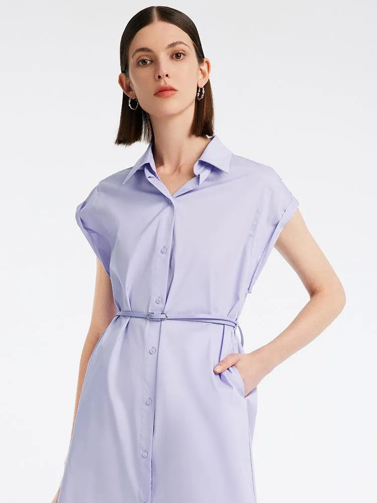 Cotton Shirt Collar Dress