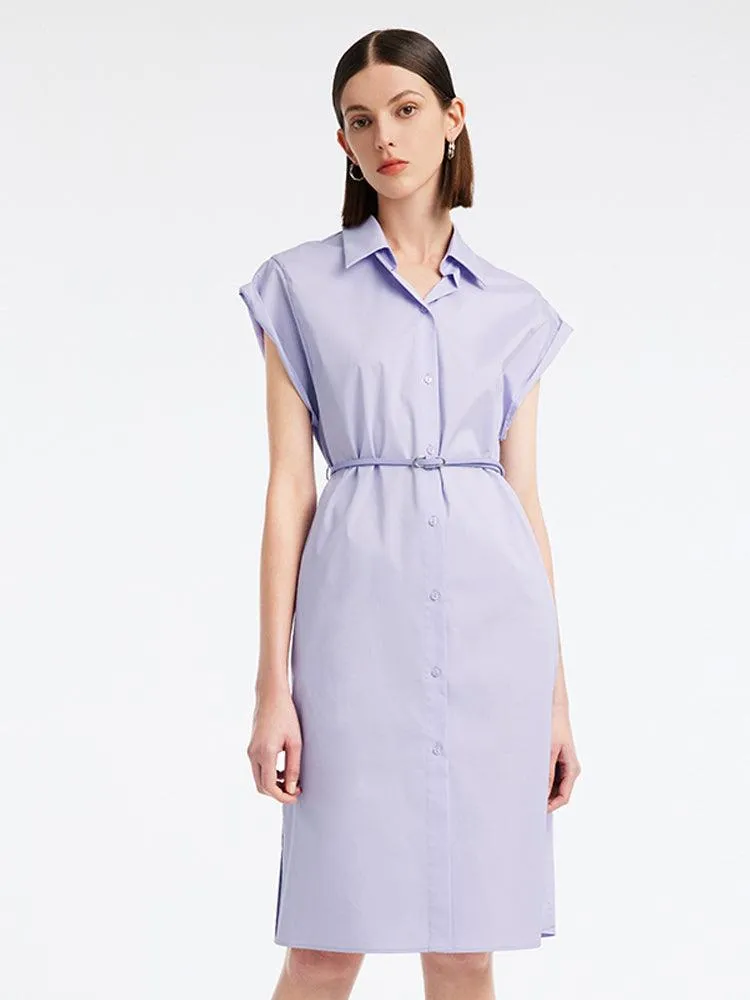 Cotton Shirt Collar Dress