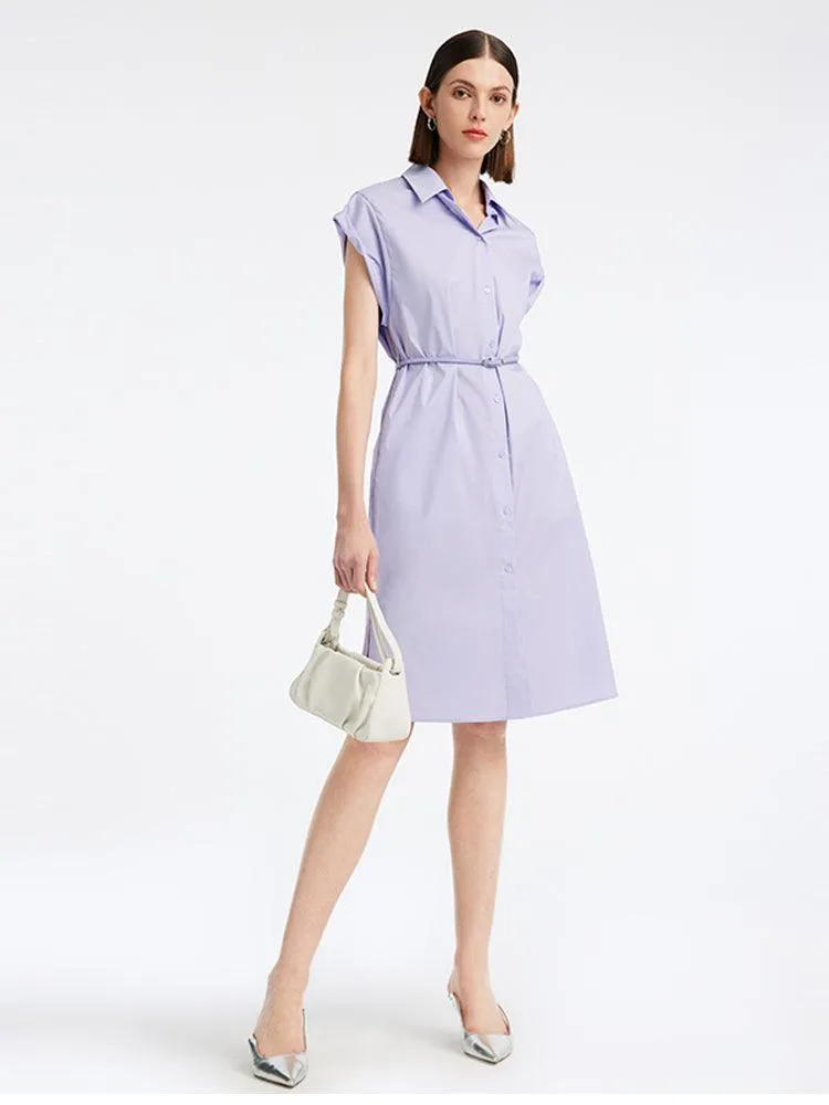 Cotton Shirt Collar Dress