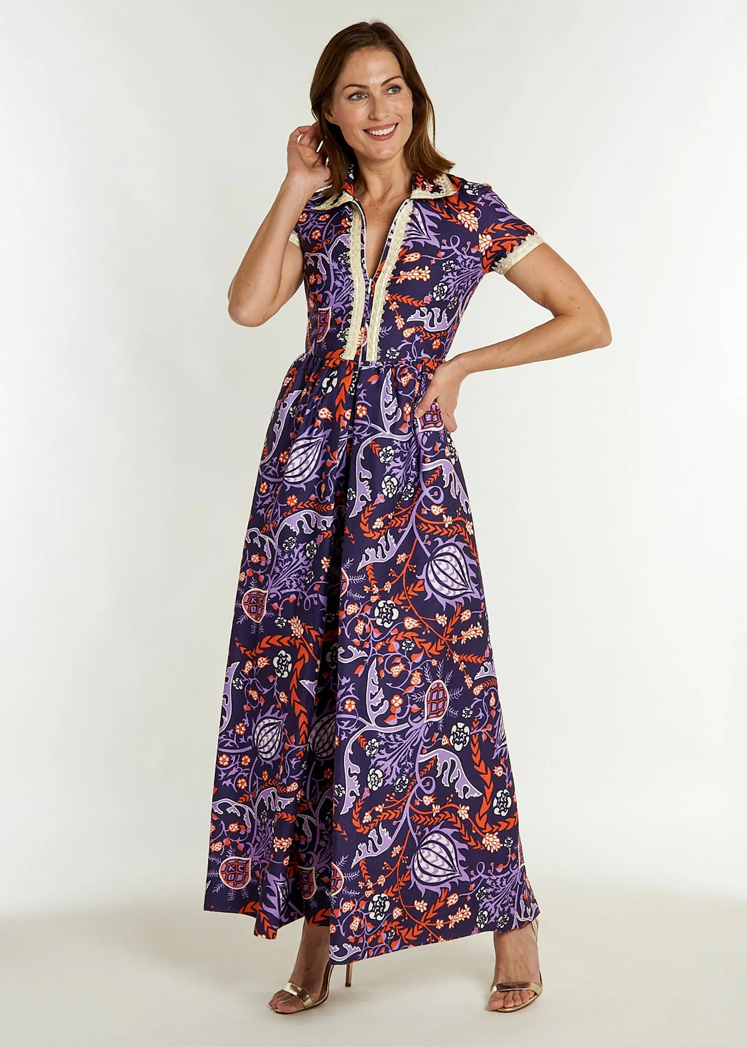 Indigo Frolic Coulotte Dress with Elegant Details