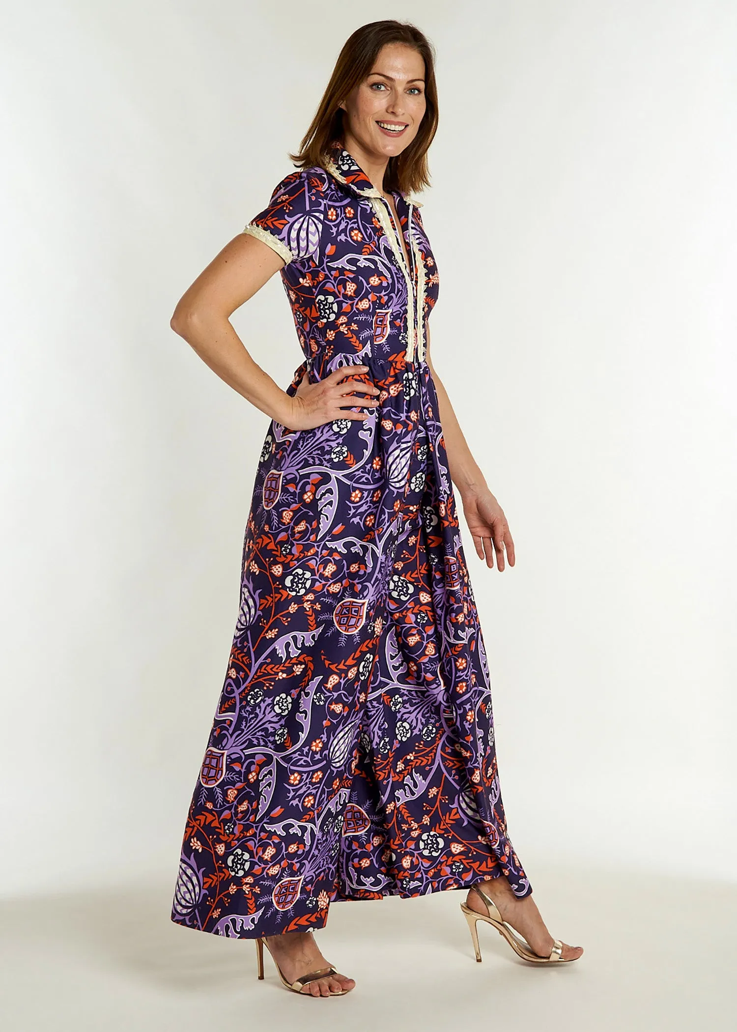 Indigo Frolic Coulotte Dress with Elegant Details