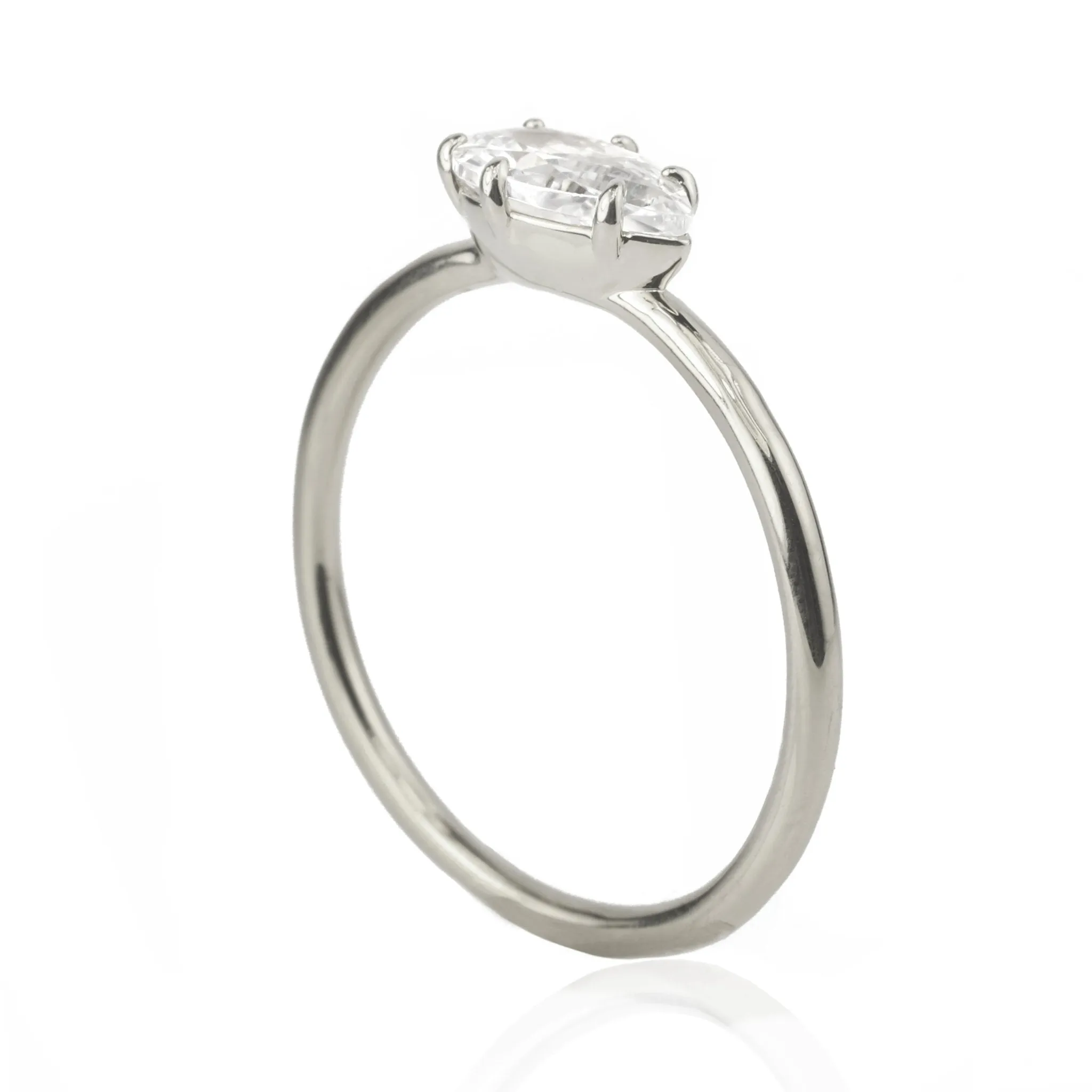 East-West Prong Set Engagement Ring Mount