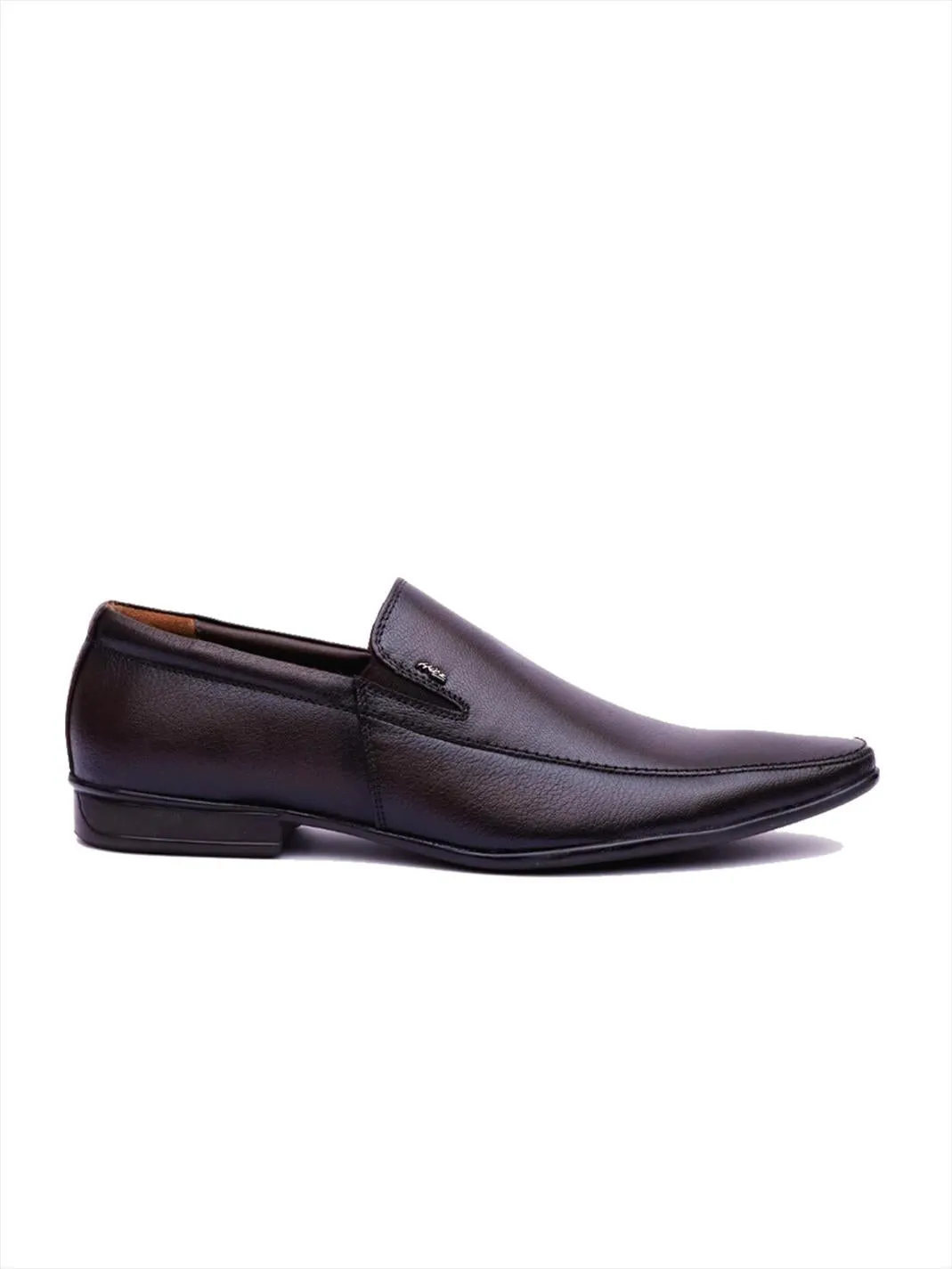 Hitz Men's Brown Leather Slip-On Formal Shoes