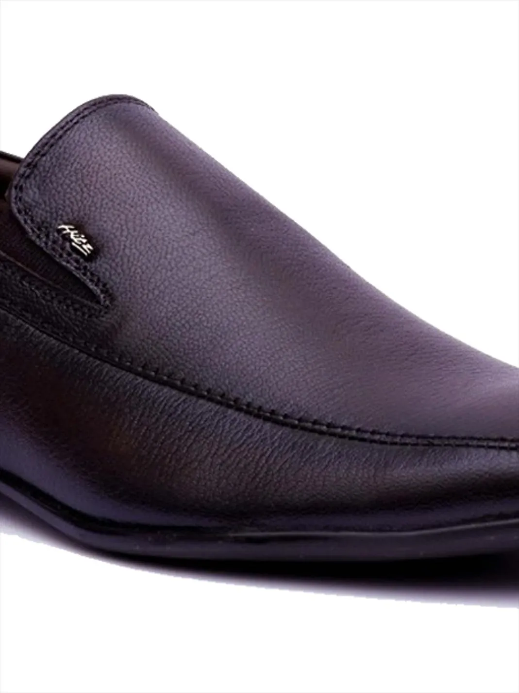 Hitz Men's Brown Leather Slip-On Formal Shoes