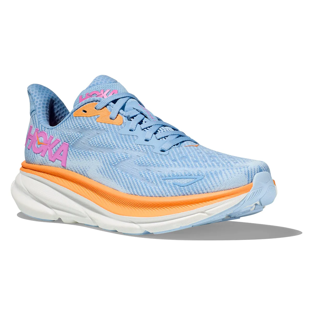 Hoka Clifton 9 Womens Running Shoes in Airy Blue and Ice Water