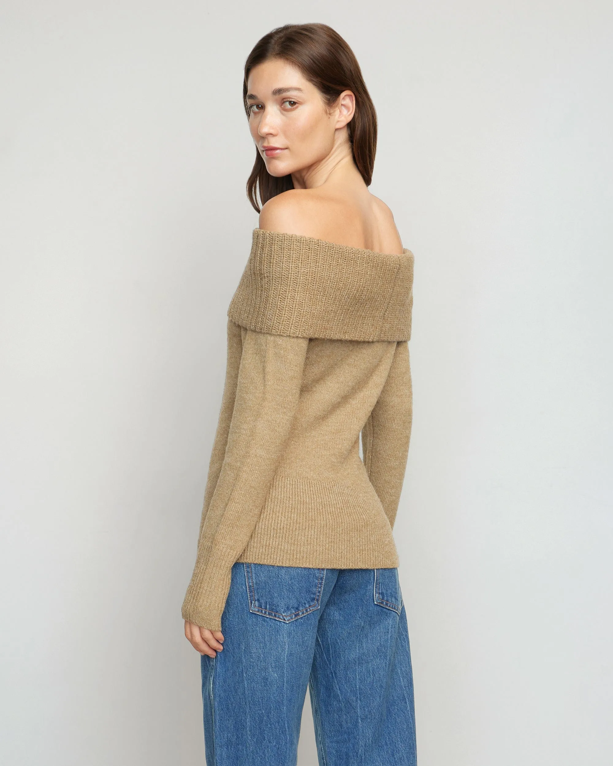 Kiana Ribbed Off-Shoulder Sweater