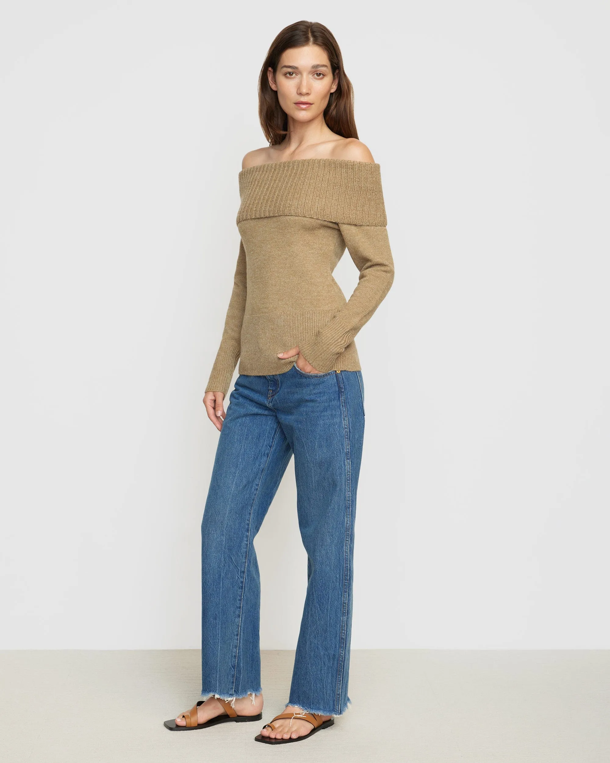 Kiana Ribbed Off-Shoulder Sweater