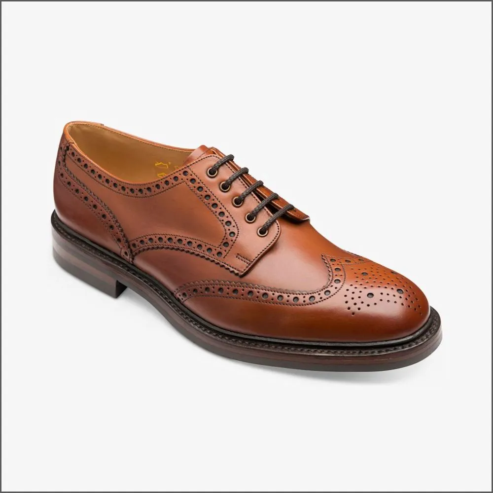 Loake Chester Mahogany Brogue Shoe Rubber Sole Size 11 Only*