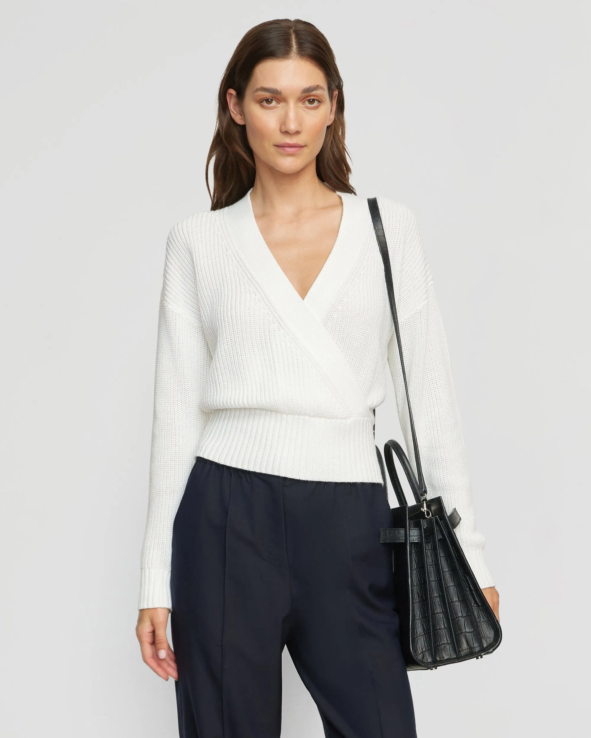 Maren Cropped V-Neck Sweater