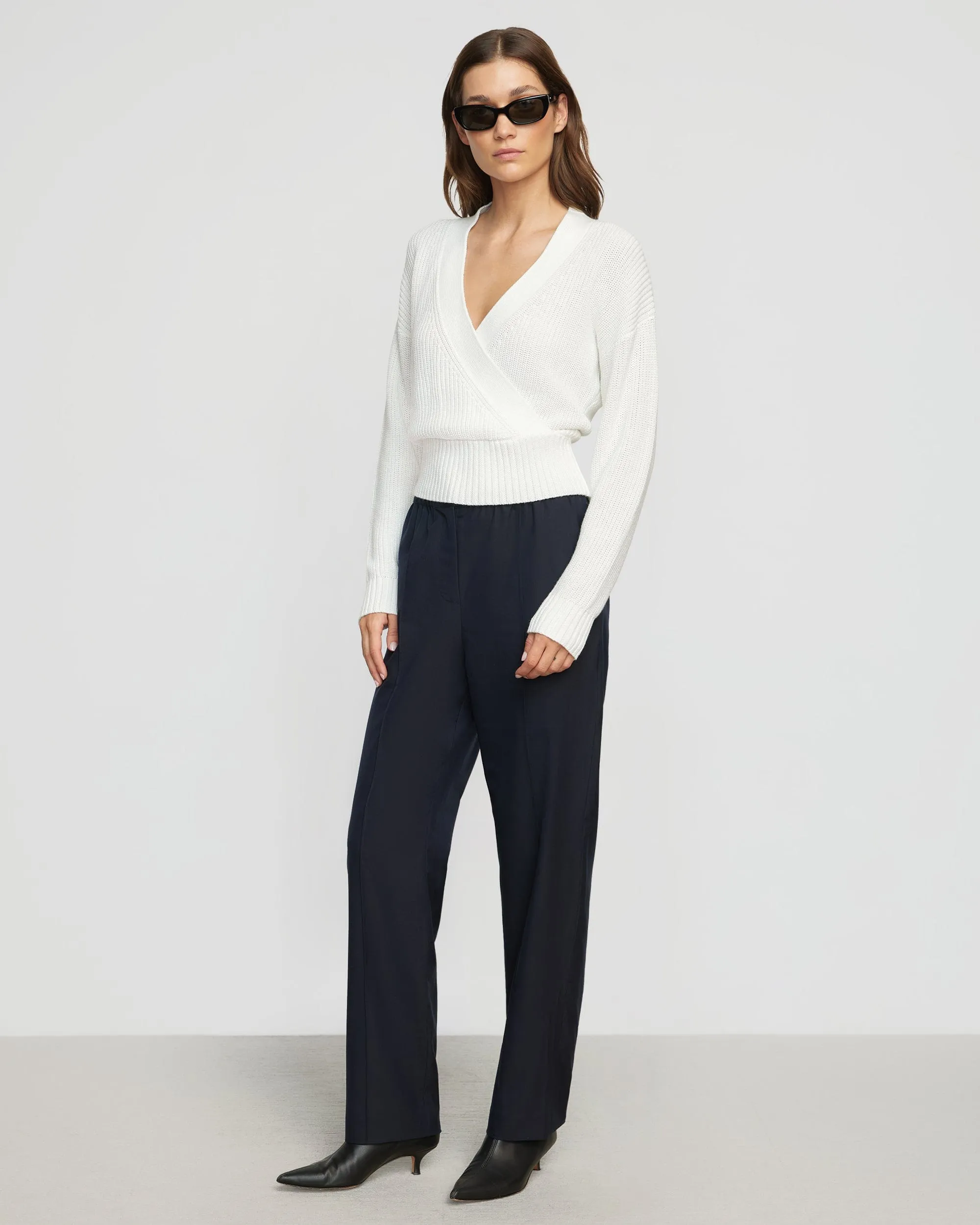 Maren Cropped V-Neck Sweater