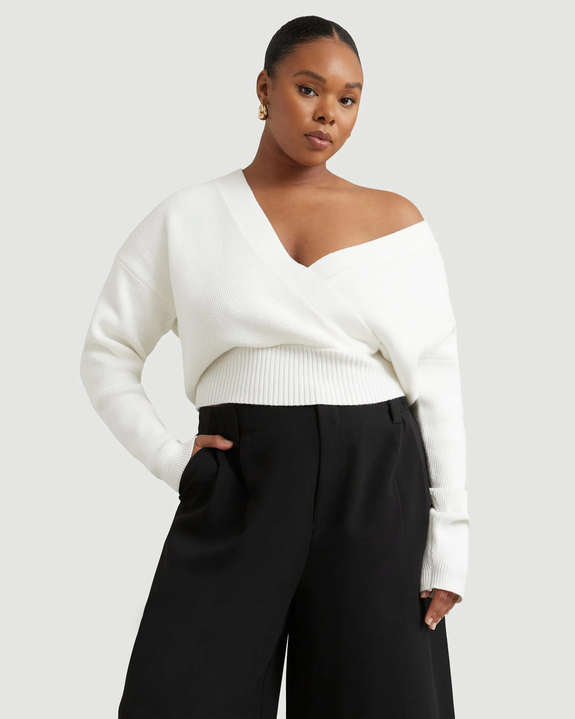 Marlowe V-Neck Cropped Sweater