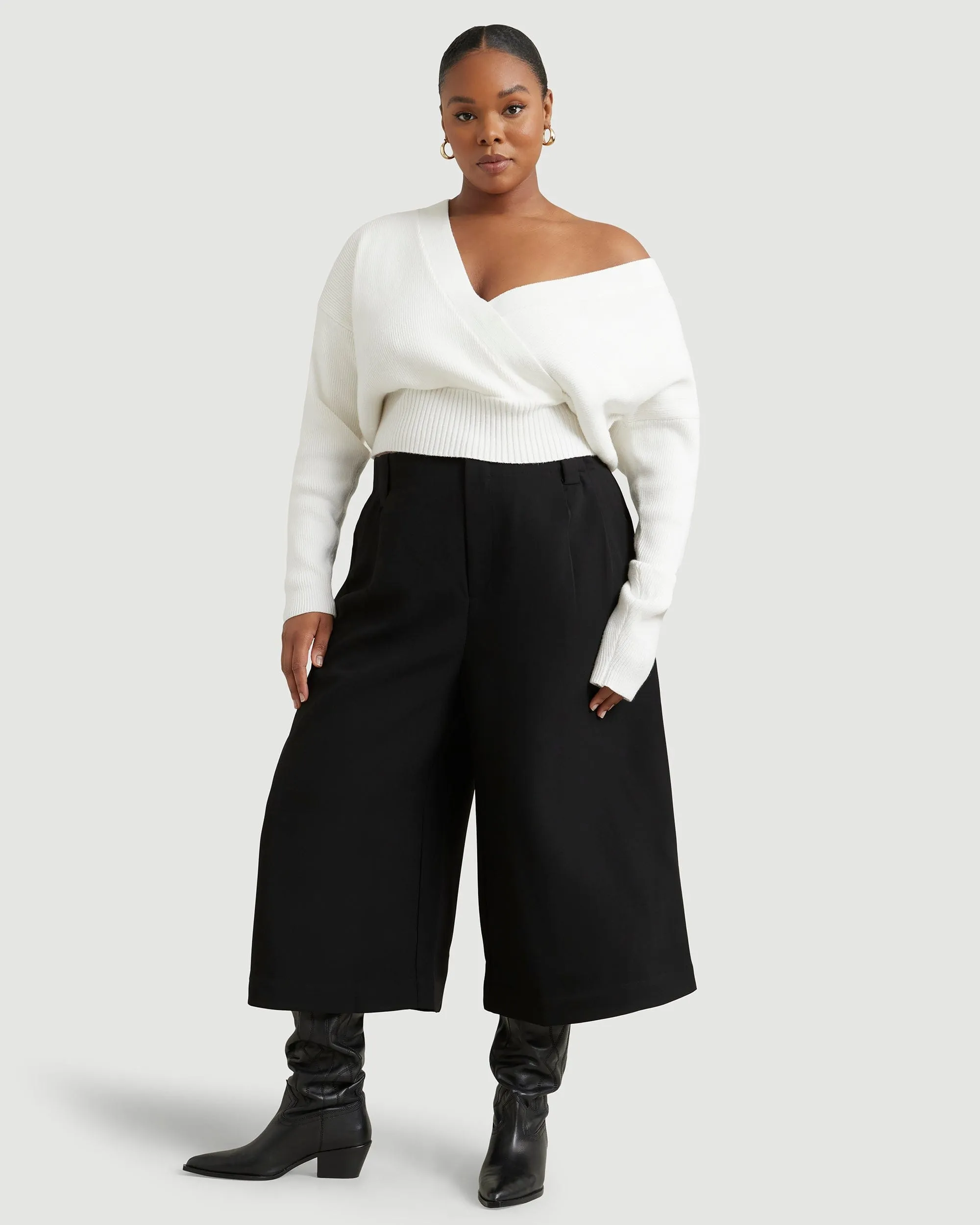 Marlowe V-Neck Cropped Sweater