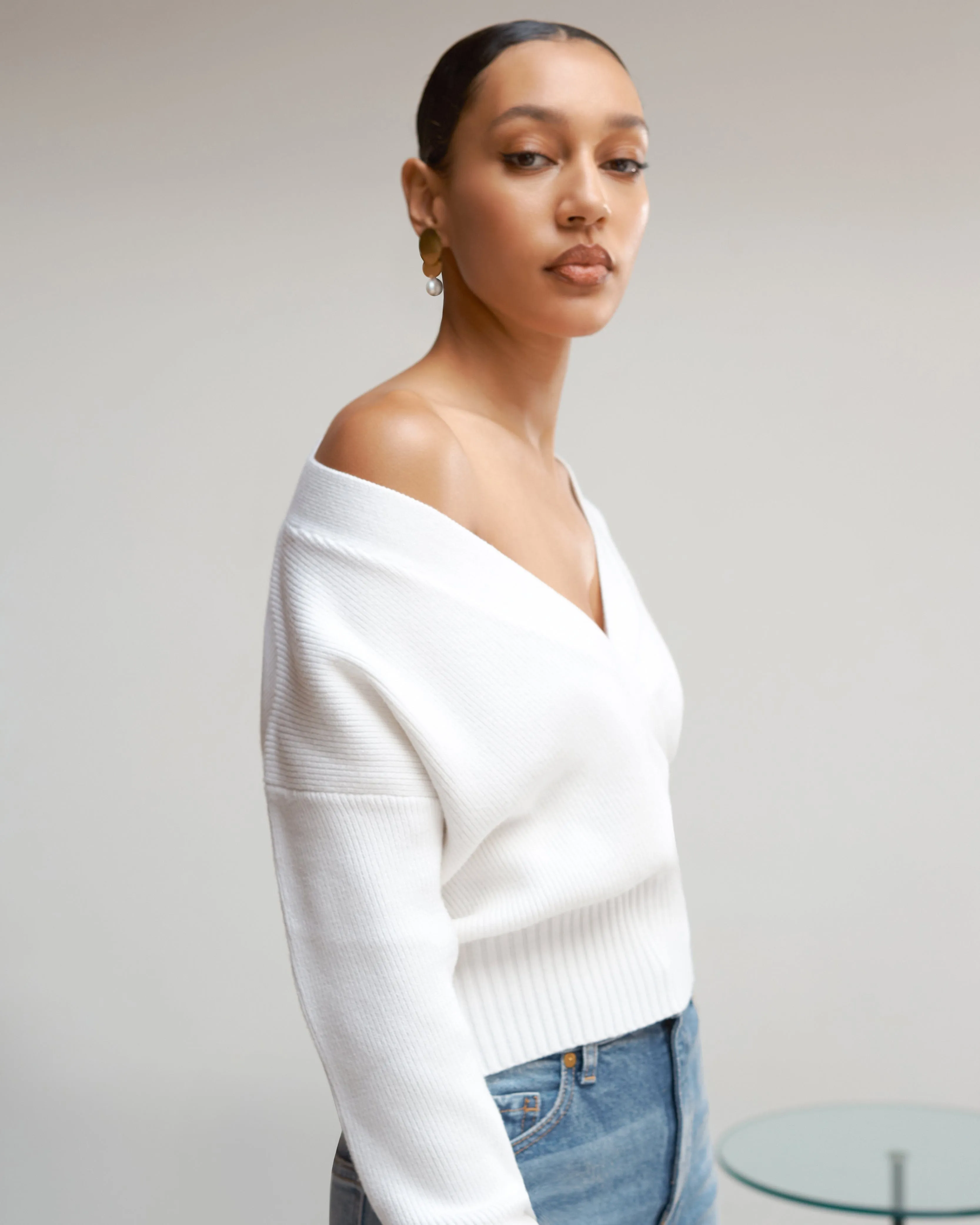 Marlowe V-Neck Cropped Sweater