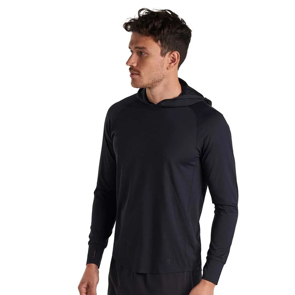 Men's Alrn Ventilated Mixed Media Long Sleeve Hoodie - Black