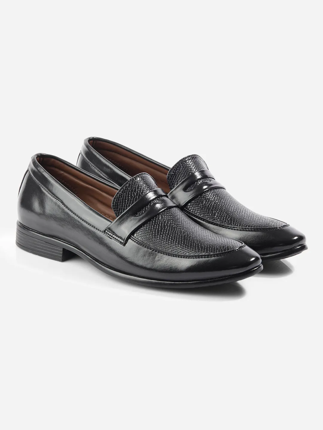 Men's Black Regular Toe Slip On Formal (IX1074)