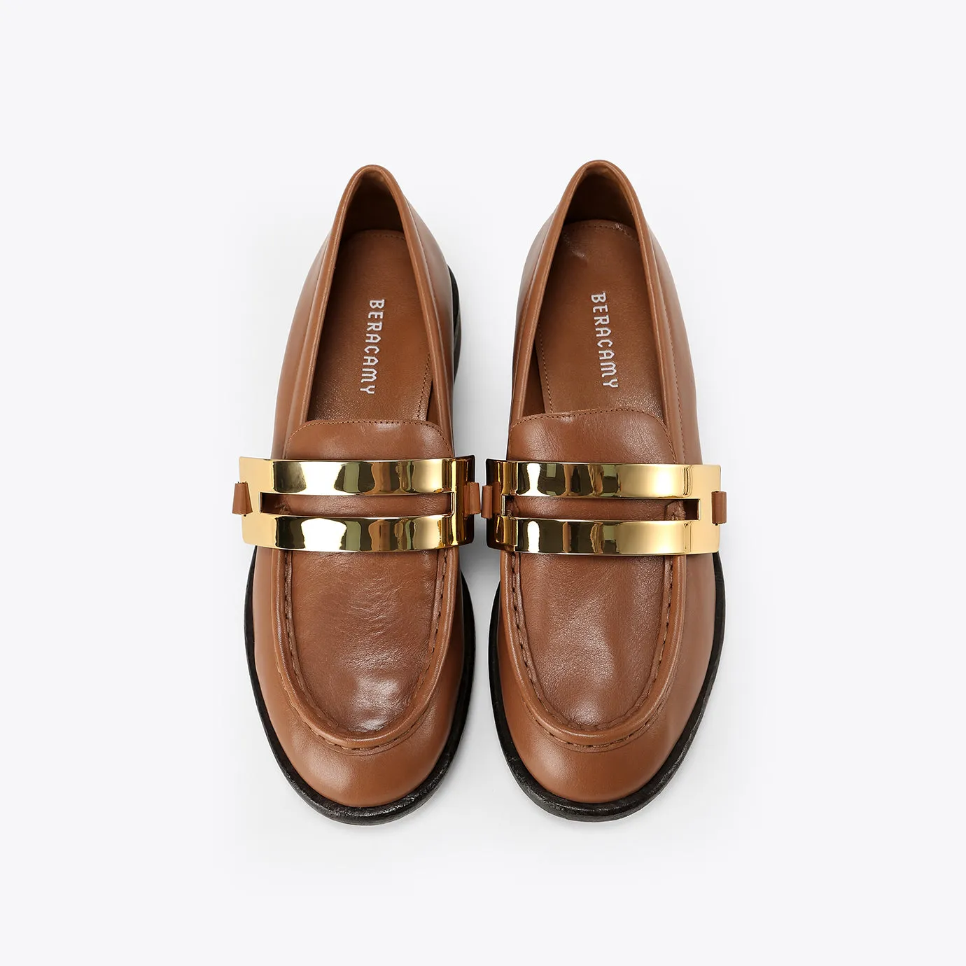 Mocassin Classique et Gourmette - Caramel