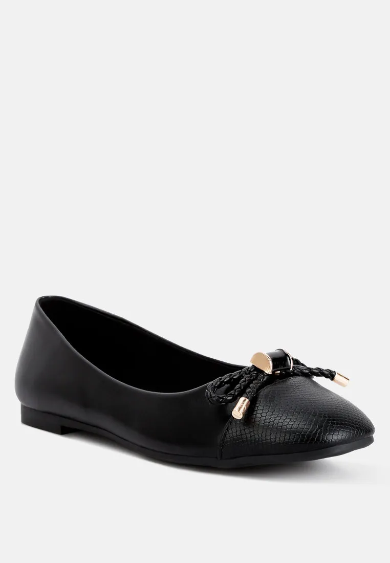 Moi Metallic Embellished Flat Ballerinas