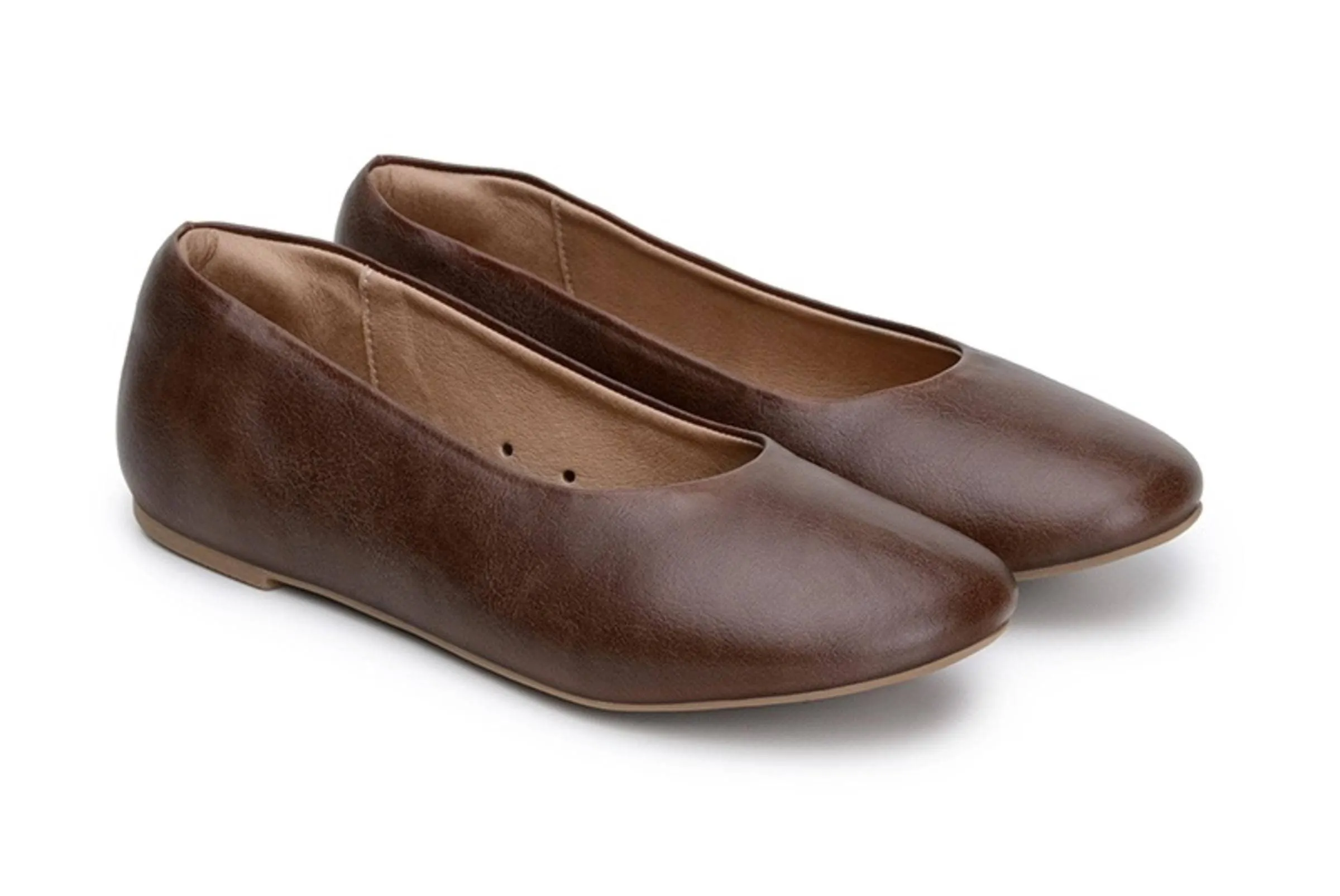 'Nelita' vegan women's flat by Ahimsa - cognac