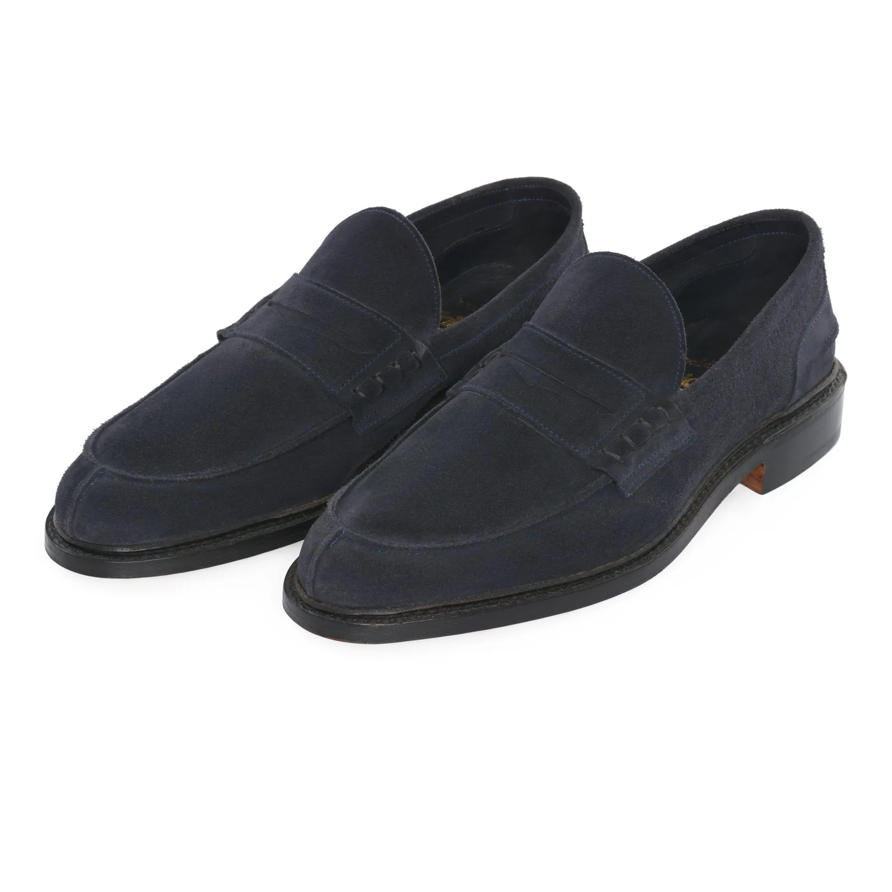 "Adam" Suede Penny Loafer in Navy Blue