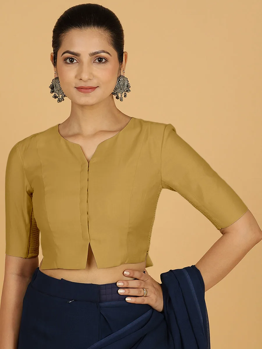 Rekha x Rozaana | Long Saree Blouse in Dijon Mustard