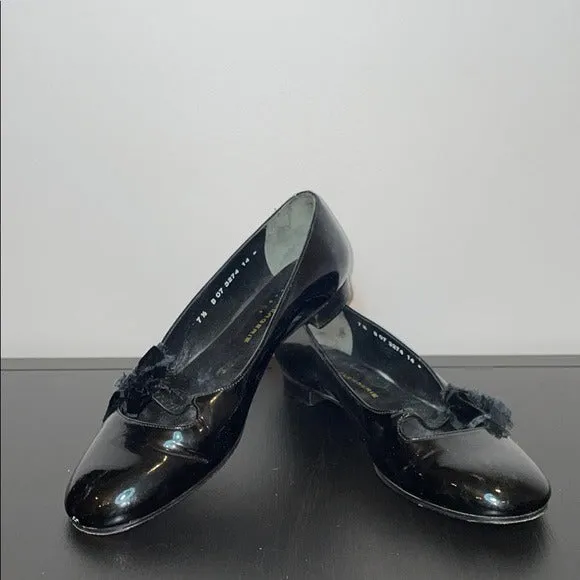 Robert Clergerie Black Patent Flower Flats