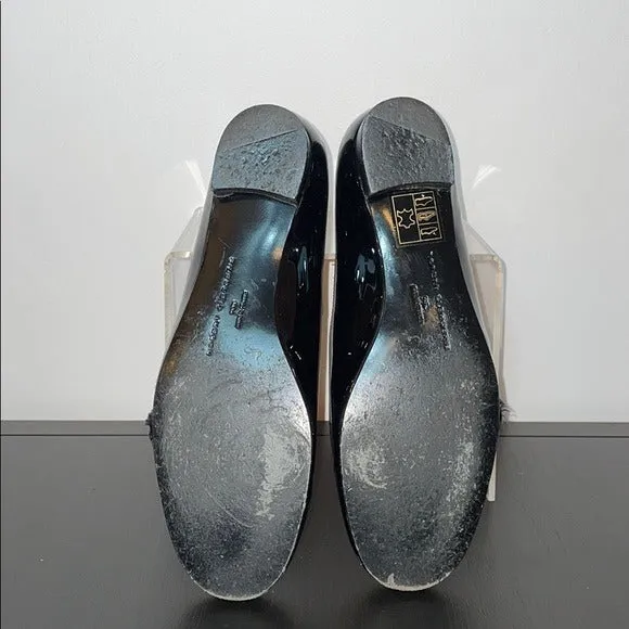 Robert Clergerie Black Patent Flower Flats