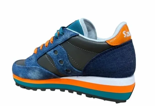 Saucony Original women's sneakers shoe Jazz Triple S60567-2 denim blue-orange